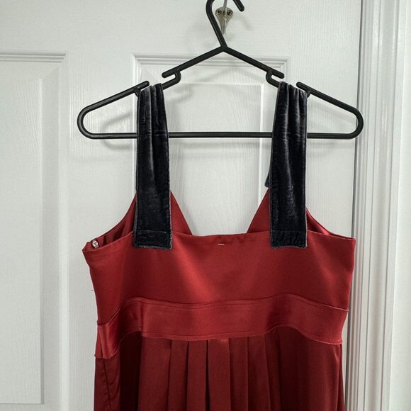 SIMPLY VERA VERA WANG NWT Rust Red Satin Velvet Cocktail Jeweled DRESS Size 12 - Picture 8 of 10